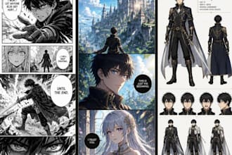 draw manga pages, webtoon panels, manhwa art and comic book illustration