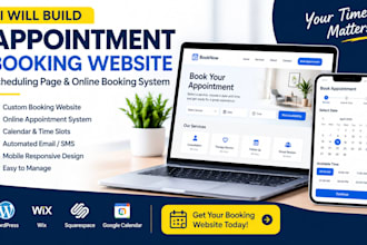 build appointment booking website scheduling page and online booking system