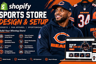 build chicago bears football fans tournament website jersy shopify store design