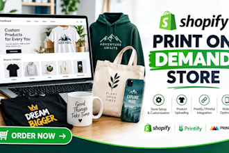 create a premium print on demand shopify store, pod store, or shopify website
