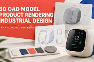 3d cad model, 3d cad design, 3d product rendering and industrial product design