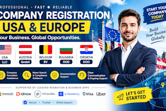 setup company registration usa austria gmbh belgium bv bulgaria ood croatia doo
