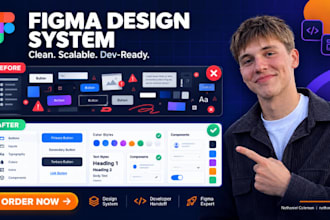 build a clean figma design system with components