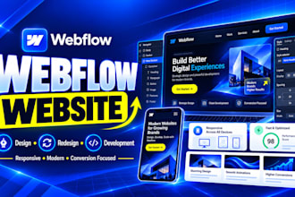 design and develop a webflow website with animations