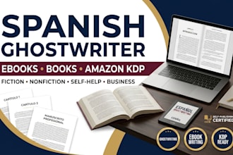 ghostwrite spanish ebook, book writing, amazon KDP content and KDP formatting