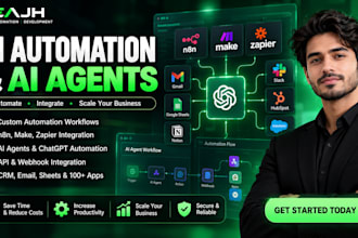 build ai automation, ai agents and n8n make zapier workflows