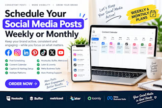 schedule posts on social media weekly or monthly using buffer hootsuite later