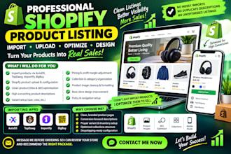 add shopify autods topdawg product upload importify bigbuy store listing design