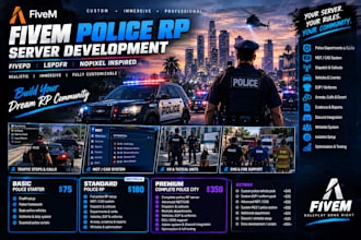 develop fivem fivepd lspdfr and nopixel inspired police rp server