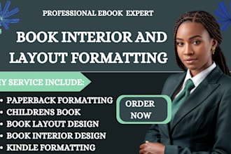 do interior book layout formatting children book design for KDP or ingramspark