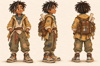 create a character sheet turnaround and character reference sheet