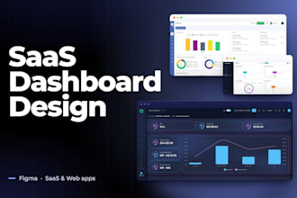design saas dashboard, crm or fintech web app ui ux in figma