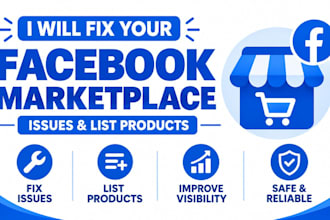 fix your fb marketplace issues and list product on facebook shops