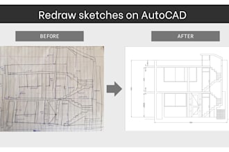 redraw floor plan, house elevation and architectural drawing in autocad