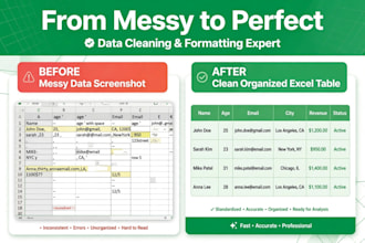 do accurate data entry, excel data cleaning and pdf to excel conversion