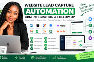 create website lead capture automation CRM email follow up make com zapier