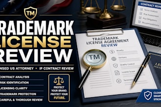 review your trademark license agreement as a licensed US attorney