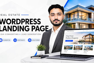 create a modern real estate landing page with lead forms