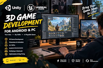 develop 3d mobile game in unity or unreal engine