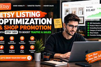 do esty listing shop promotion with esty SEO to boost esty traffic and sales