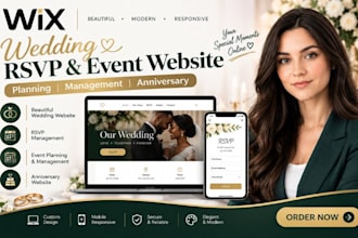 do wix wedding rspv event planning management anniversary website