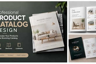 design a professional product catalog brochure and lookbook