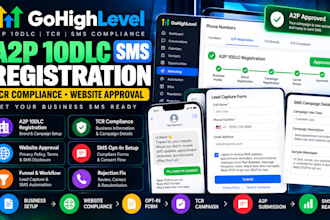 do gohighlevel a2p 10dlc registration tcr compliance website approval sms funnel