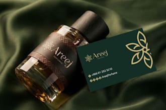 create perfume bottle, custom box, and luxury cosmetic packaging label design