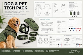 design pet tech pack dog fashion clothing techpack pet apparel technical drawing