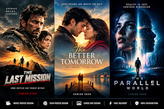design an eye catching movie poster, film poster cover art