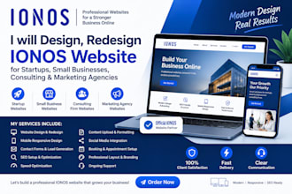 ionos startup small business consulting marketing agency website design redesign