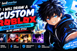 draw a custom roblox icon or thumbnail in my anime style