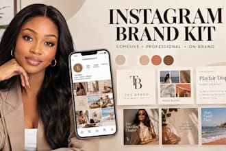 design an aesthetic instagram canva brand kit and visual identity