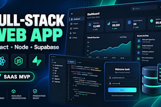 custom full stack web developer, backend developer superbase saas website vscode