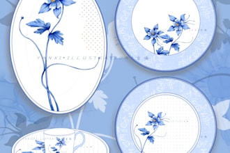 design customizable floral patterns for ceramic or packaging design