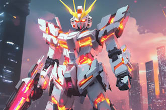 make gundam character illustration