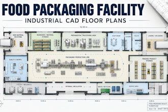 design food packaging facility floor plans industrial cad blueprint