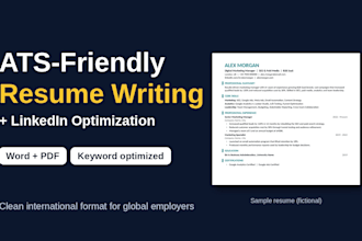 write an ats friendly resume and linkedin profile