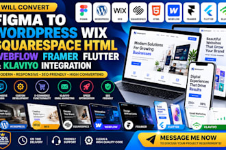 do figma to wordpress wix squarspace html klaviyo webflow framer flutter