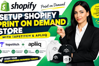 setup shopify print on demand store with tapstitch apliiq integration