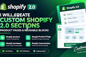 create custom shopify 2 0 sections, product pages and reusable blocks