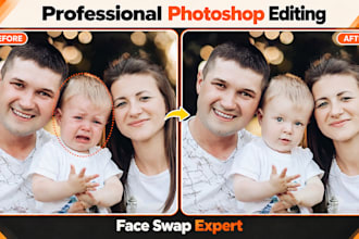 do professional photoshop editing and realistic face swap