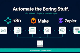 build and host your n8n automation, or set it up in zapier or make