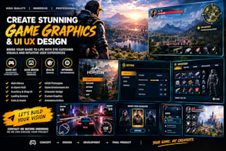 create stunning game graphics and UI UX design