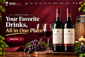 design wine shopify store liquor store beverages alcohol store juice website