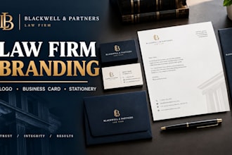 design law firm branding with logo, business cards and legal stationery