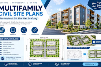 draft a multifamily civil site plan package
