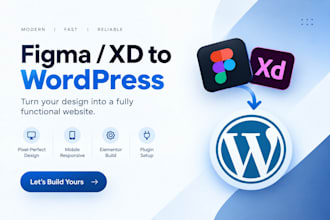 convert figma or adobe xd to wordpress using elementor