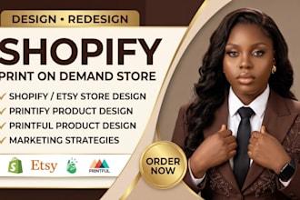 setup shopify pod store and print on demand with printify, printful and etsy pod
