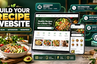 build an automated recipe website food blog, cooking website or catering website
